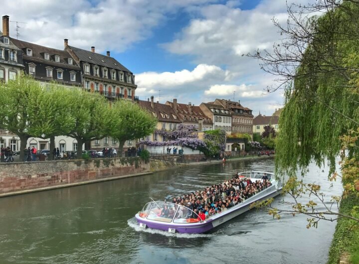 white and blue boat on river during daytime