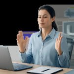Une scène de bureau apaisée illustrant la cohérence cardiaque comme outil simple de gestion du stress et de récupération mentale. L’image évoque la concentration, le calme et l’énergie retrouvée.